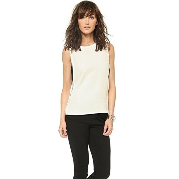 Rebecca Minkoff Tops - REBECCA MINKOFF MESH TOP OFF WHITE "AVENIDA" TOP ZIPPER XS